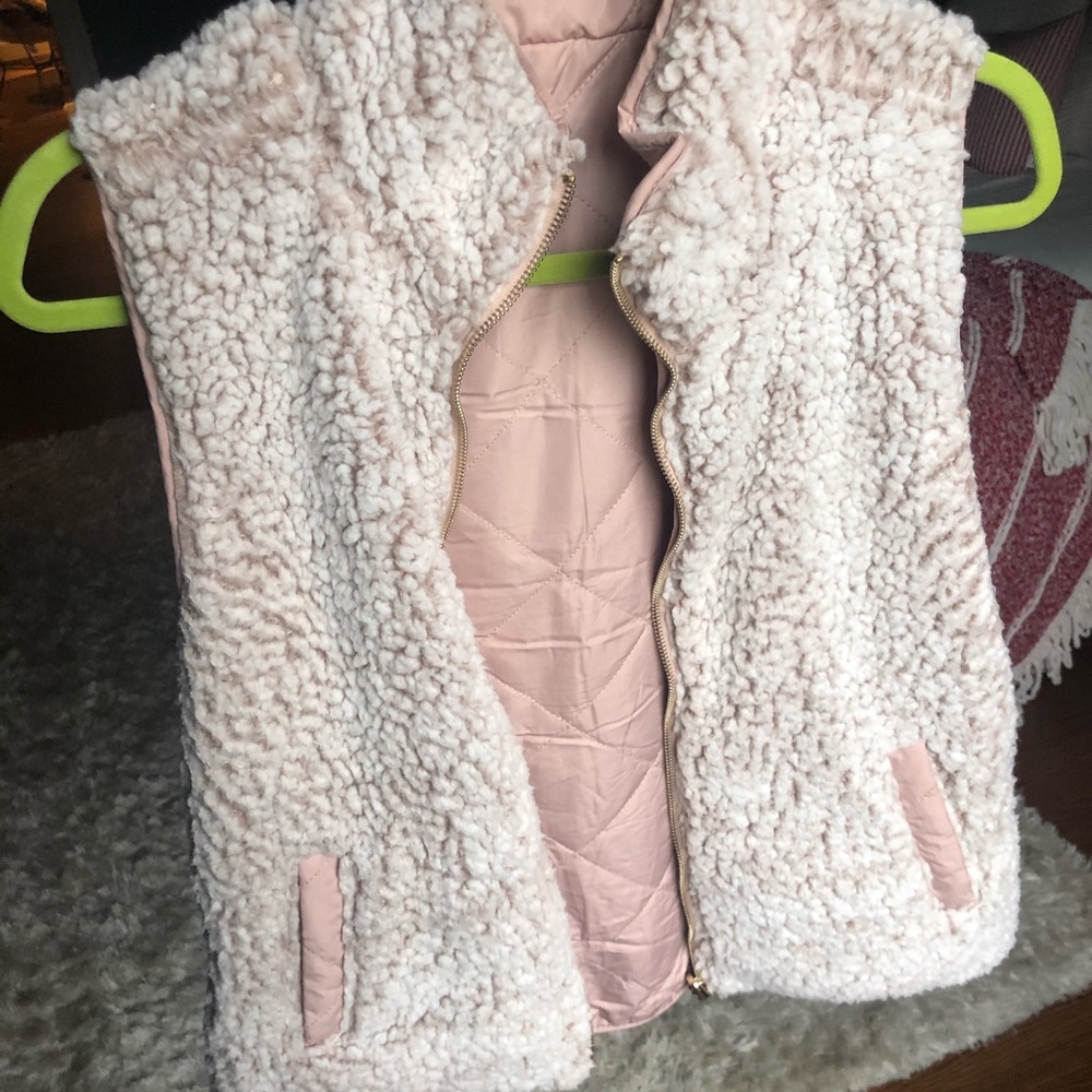 Reversible Pink Sherpa Vest